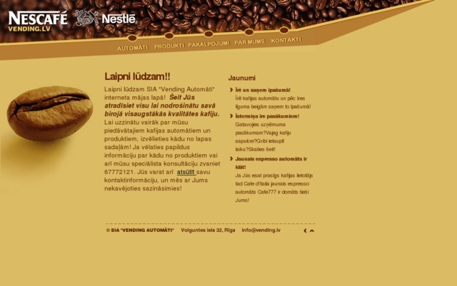 Vending Automāti, kafijas automāti, SIA